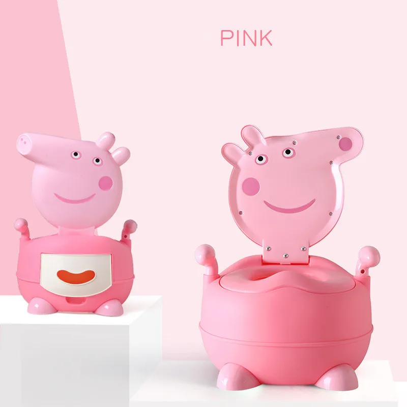 New Cute Pink Pig Page Kids WC XL Children's Toilet Upholstered Baby Girl's Toilet Cartoon Puppy Infant Bedpan Baby Boy's Urinal