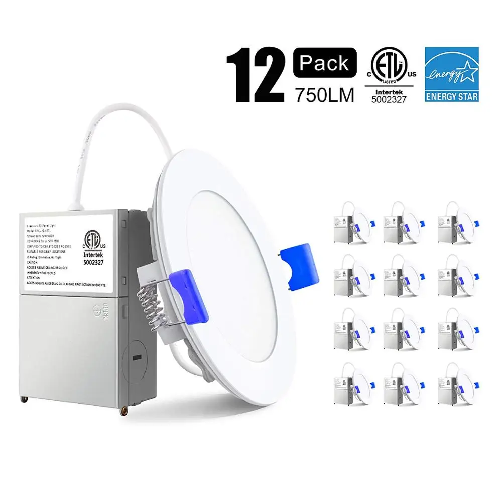 12 Pack 4 Inch Ultra Thin Led Recessed Ceiling Light With Junction Box 4000k Cool White 9w 75w Eqv Dimmable Can Killer Downli Led Bulbs Tubes Aliexpress
