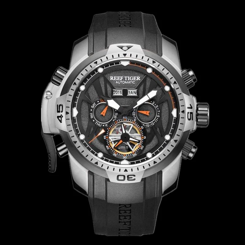 Риф Тигр/RT спортивные часы для мужчин розовое золото трансформатор издание