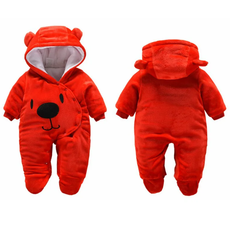 Autumn Winter Fleece Baby Romper Long Sleeve Newborn Coat Jumpsuit Baby