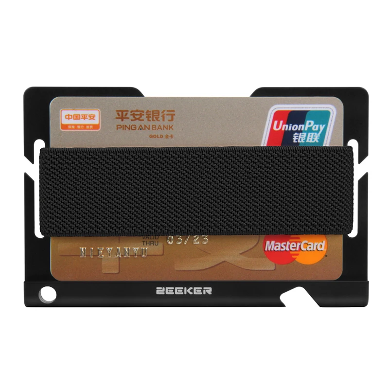 RFID Блокировка держатель кредитной карты минималистичный мужской короткий кошелек модный передний карман бумажник металлический корпус для карт держатель карты