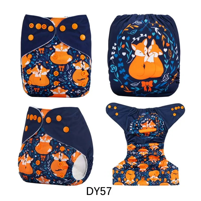 DY57 {AnAnBaby} детские подгузники нового дизайна водонепроницаемые и многоразовые подгузники с цифровым принтом положения тканевые подгузники с вставками из микрофибры - Цвет: DY57