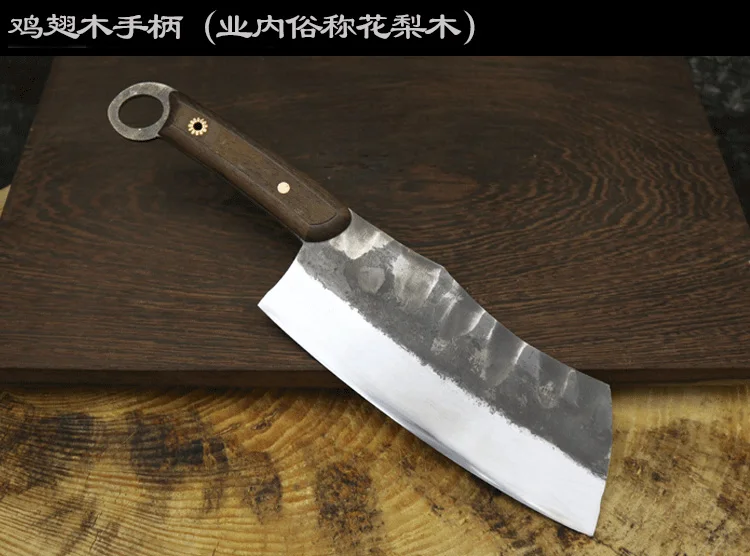 Yelong Ручная ковка кухонный нож шеф-повара Мясник нож овощерезка с деревянной ручкой