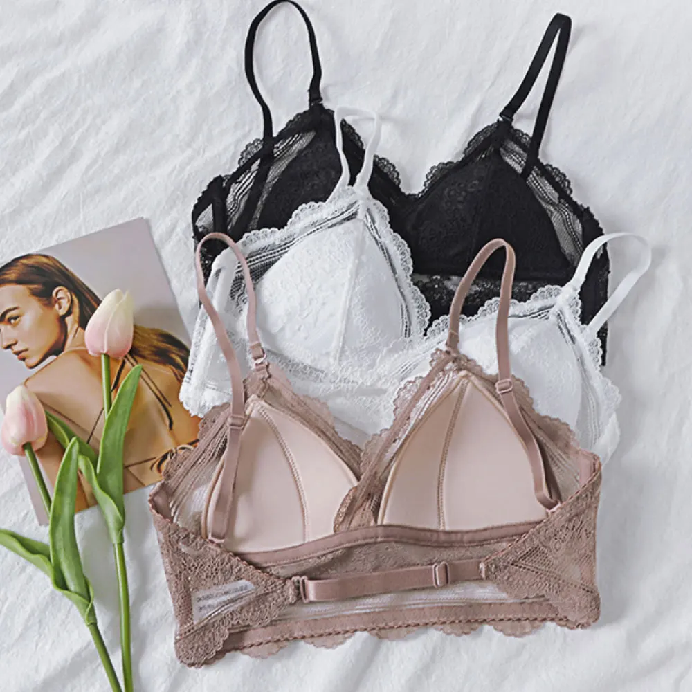 Bralette – Transparent Wireless Lace Bra – Backless Bra - New Intimates