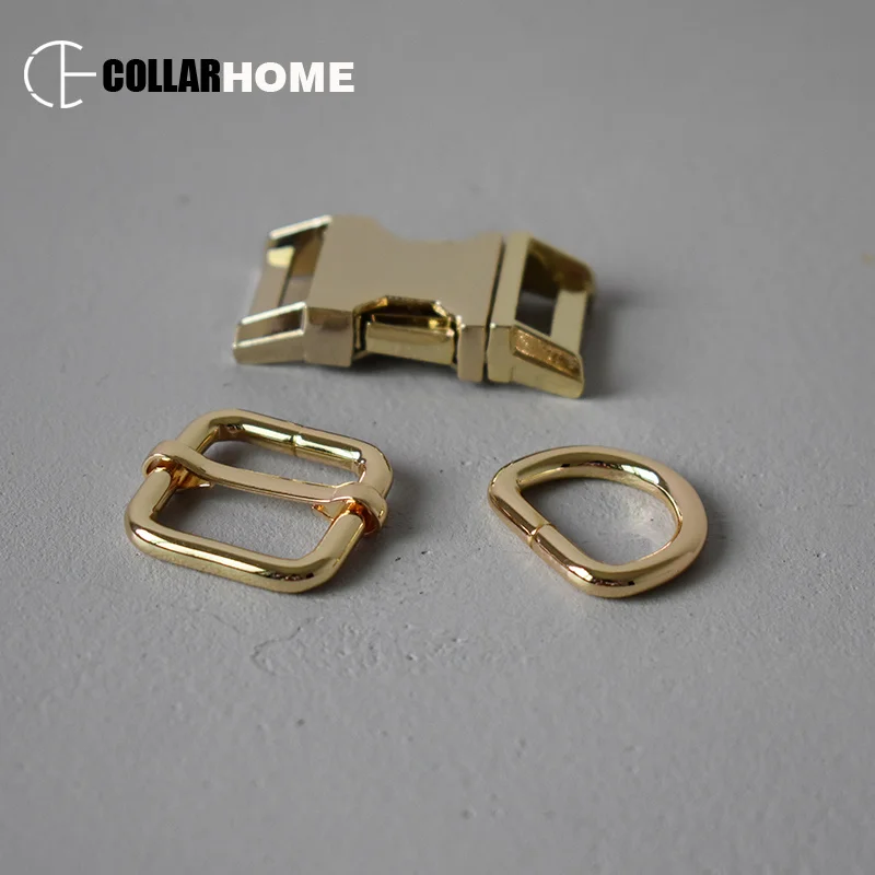 

10 sets metal belt buckle 3/4" d-rings 20mm webbing for bag dog pet collar DIY accessories adjustment buckle connect button gold