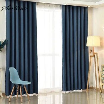 

Room Window Blackout Blue Curtain Short Ready Made Bedroom Living Room Door Roman Christmas Curtains Velvet Hemp Lounge Drapes