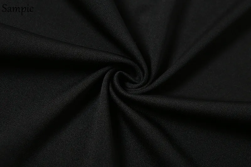 Sampic, облегающее платье с пышными рукавами, прозрачное Сетчатое сексуальное, вечерние, Клубное платье, черное, лето, Осень, женское мини-платье