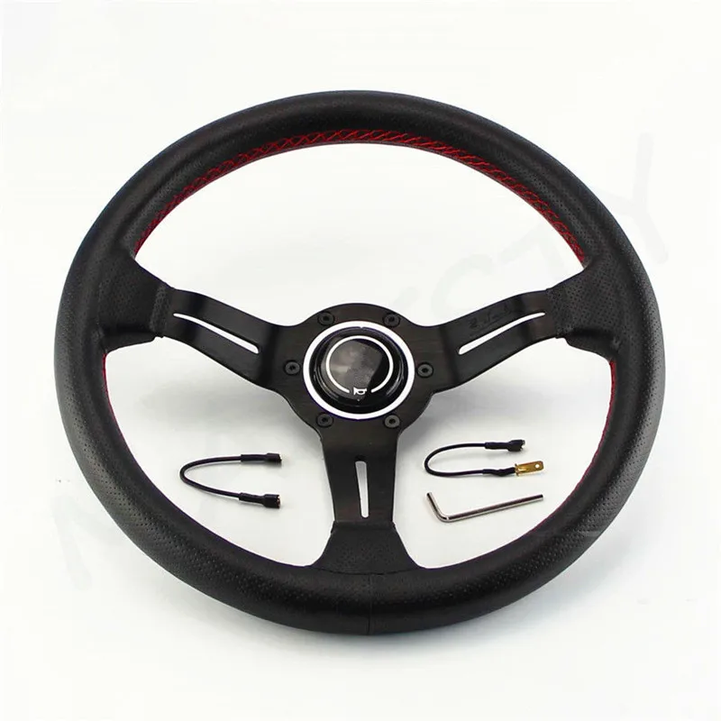 Racing Sport 330mm Leather Steering Wheel / Universal Steering Wheel