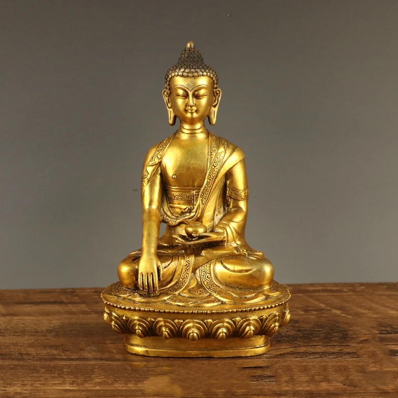 

Pure brass, Sakyamuni Buddha, Home furnishings in Buddhist Hall，Town house ward off evil spirits