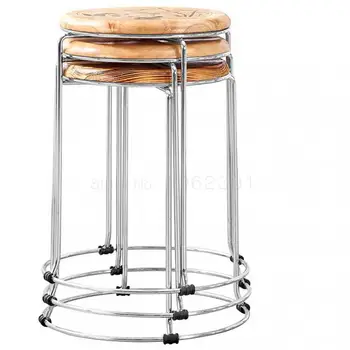 

Solid Wooden Bench Household Stainless Steel Tendon Bench Iron Bench Fast Food Small Bench Dining Table Chair Adult Bench