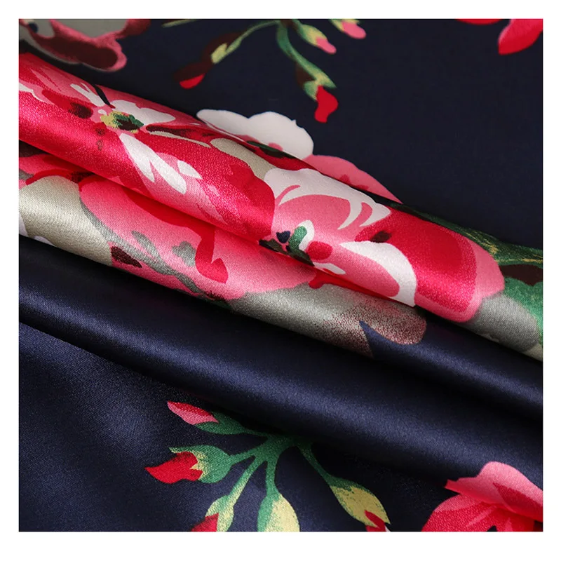 Satin Silk Fabric Prints Fabric Dress Crepe Satin Fabric Material