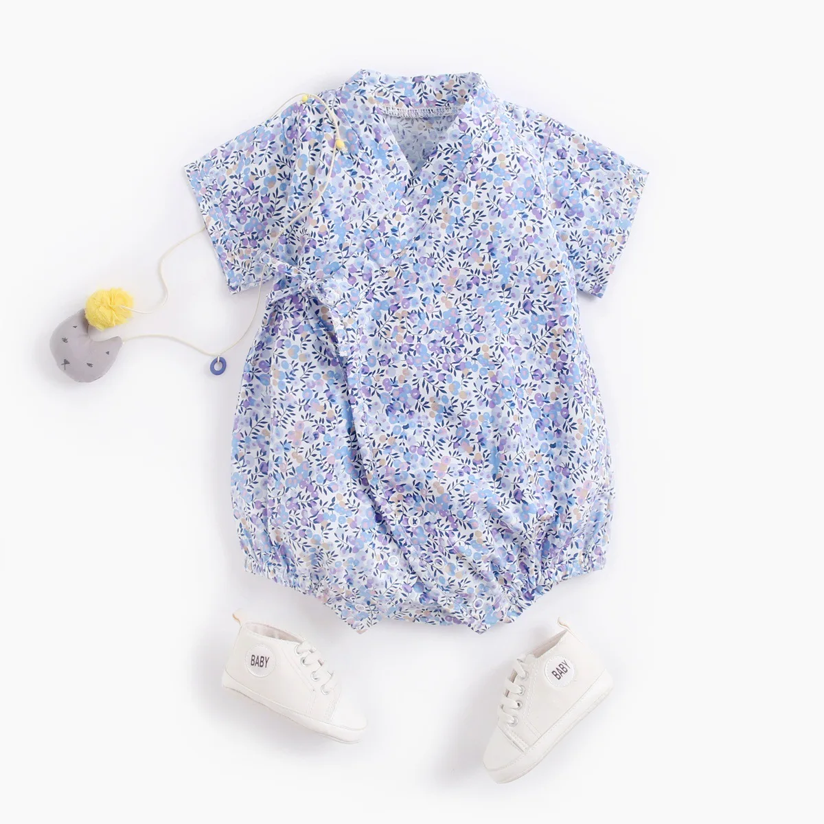 

Baby Onesie Summer Romper Baby Clothes Floral Pajamas Pure Cotton Newborns Bathrobe