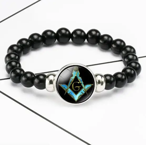 48pcs/lot Handmade Freemason Beads Bracelets 10 patterns Masonic Handchain Free Mason Wholesale Mixorder