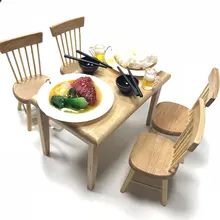 1/12 весы деревянный квадратный обеденный стол стул набор кухня Diorama кукольный домик мебель аксессуары для кукол Миниатюрная модель