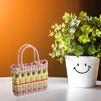 

Women Straw Woven Handbags Summer Beach Basket Shoulder Crossbody Top-handle Beach Holiday Messenger Bag