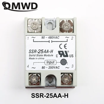 

1pcs Free shipping solid state relay SSR-25AA-H 25A 80-250V AC TO 90-480V AC SSR 25AA H relay solid state Resistance