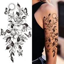 

4pcs Fake Tatoos Warrior Lion Tiger Flower Tatoo Sticker Black Totem Maori