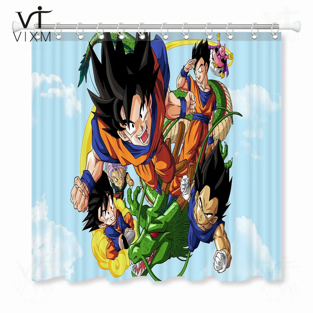 Аниме 3D занавеска для душа Dragon Ball серия занавеска для душа для ванной комнаты Водонепроницаемая Экологичная ткань для ванной Декор с наборами - Цвет: 9