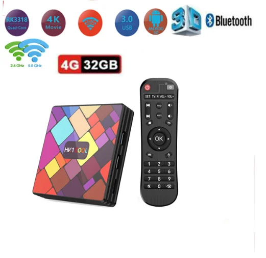 10 шт. HK1cool Android 9,0 ТВ приставка Rockchip RK3318 4 Гб DDR3 128 ГБ 2,4G 5G двойной WiFi 4K медиаплеер USB3.0 HK1 прикольная приставка - Цвет: 4G 32G