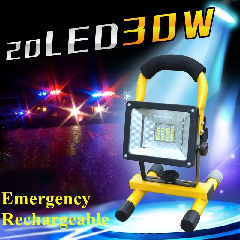 

Перезаряжаемый светодиодный прожектор 30 Вт, светодиодный прожектор, водонепроницаемые Уличные светильники с зарядным устройством, светодиодная внешняя экстренная лампа для экстренных ситуаций