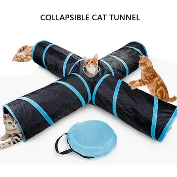 

4 Holes Foldable Pet Cat Tunnel Tube Indoor Outdoor Pet Cat Training Toy For Cat Rabbit Animal Play Tunnel Tube Cat Products