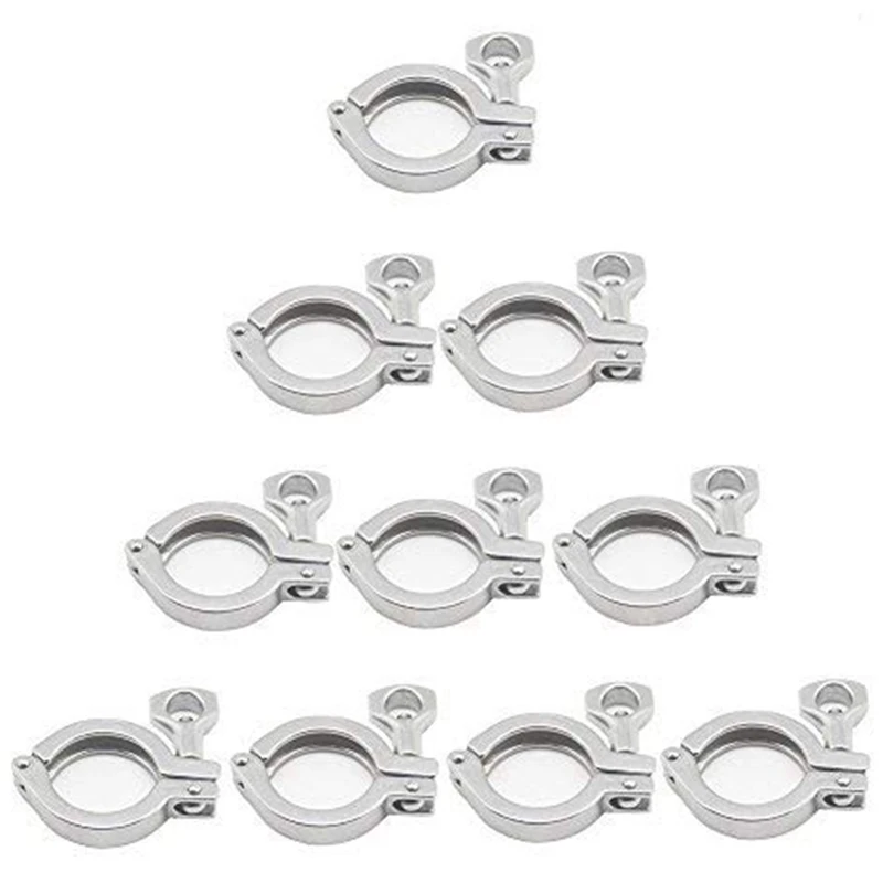 

Stainless Steel 304 Single Pin Heavy Duty Tri Clamp with Wing Nut for Ferrule TC 1.5 Inch(10 Pack)