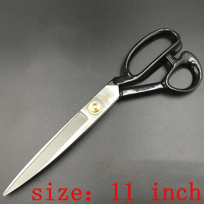 11 inch Ножницы для ткани, профессиональные ножницы для вышивания, ножницы для шитья, резки портных, ножницы, острое лезвие, ножницы ручной работы, черные - Цвет: 11 inch