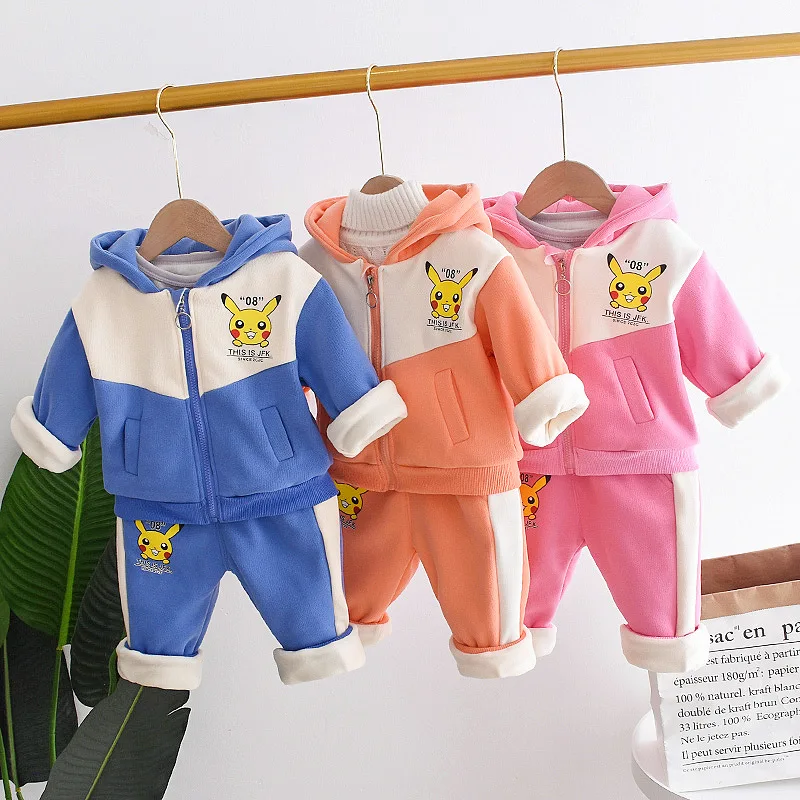 

Children Fall And Winter Clothes Men And Women Children Thick Zip-up Shirt plus Velvet Two-Piece Set Baby Small CHILDREN'S Zippe