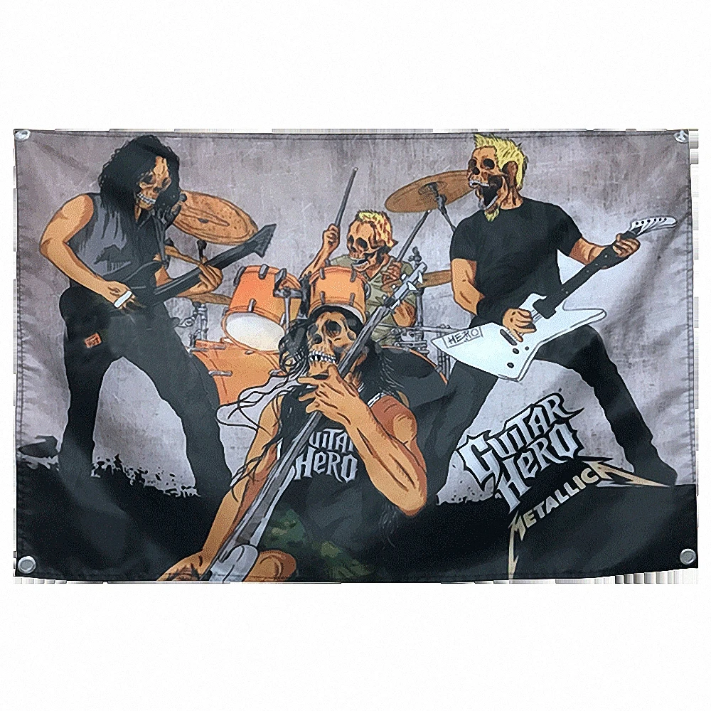 

Rock and Roll Pop Band Team Logo Concert Posters Flag & Banner Popular Music Theme Painting KTV Bar Cafe Home Wall Decoration T8