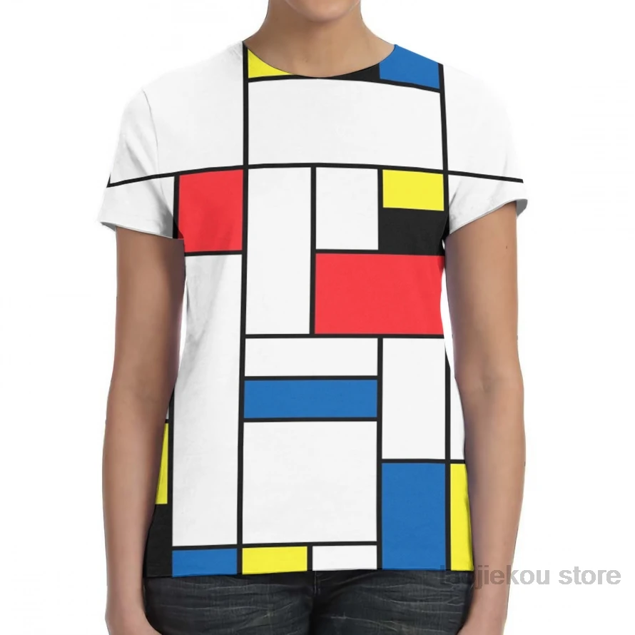 Mondrian/Мужская футболка женская модная футболка для девочек с принтом летние футболки с короткими рукавами для мальчиков