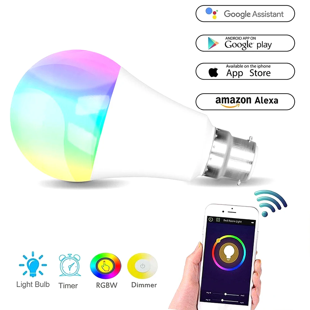 Super Bright LED Lamp Bedroom WIFI Control Durable Bar LED Light Bulb Decoration Home RGBW LED Bulb Party Wireless