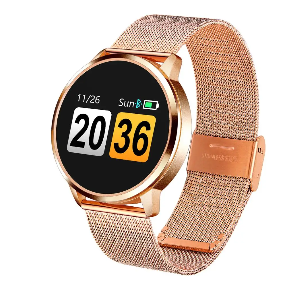 New Q8 Bluetooth Smart Watch Stainless Steel Waterproof Wearable Device Smartwatch Wristwatch Men Women Fitness Tracker Clock