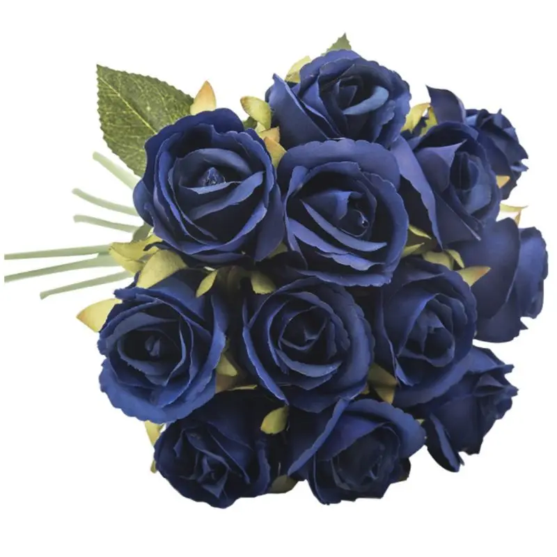 Имитация шелковая искусственная Роза цветок 12 головок винтажный букет для невесты на свадьбу для подружки невесты реквизит сад украшение дома - Цвет: DB