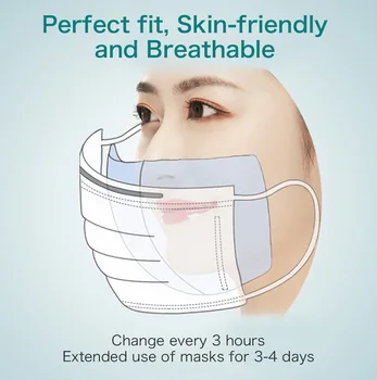 

100pc Disposable Filter Pad Masks Gasket Safe Anti Dust Breathable Mouth Face Mask Replacement Pad Comfortable Filter