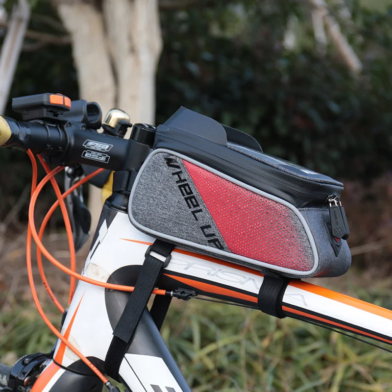 Велосипедная Сумка На Колесиках MTB, сумка для шоссейного велосипеда, непромокаемая, с сенсорным экраном, велосипедная сумка на переднюю трубу, 6,2 дюймов, аксессуары для горного велосипеда