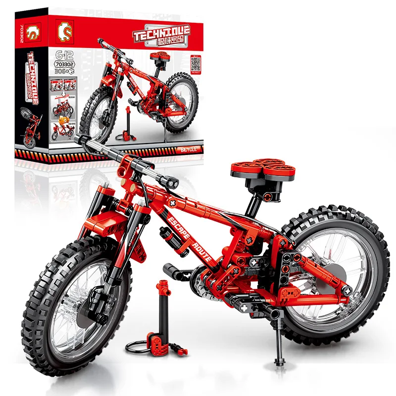 

Children Small Particles Building Blocks Mountain All-terrain Bicycle Product Mechanical Password Science And Technology Series