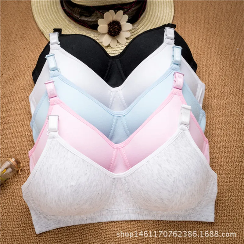 Spring and summer cotton student underwear women's development underwear cotton bra girl's without steel ring bra