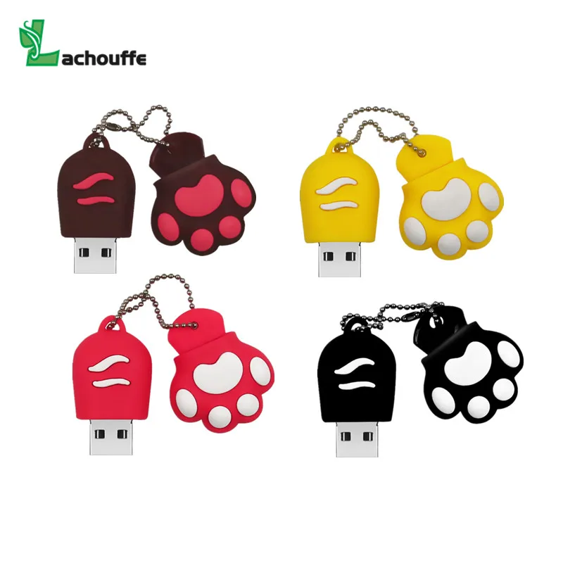 Милый USB флеш-накопитель с когтями из мультфильмов, 4 ГБ, 8 ГБ, USB 2,0, 16 ГБ, флеш-накопитель, 32 ГБ, USB флеш-накопитель, 64 ГБ, 128 ГБ, с брелоком