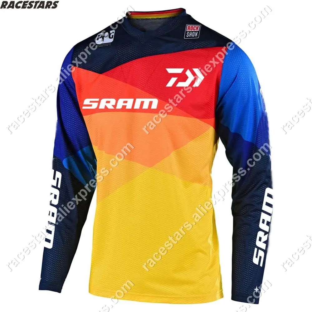 Новые мотоциклы Джерси Мотокросс рубашки SRAM команда Горные Джерси MX MTB внедорожный горный велосипед clycling с длинным рукавом mtb Джерси - Цвет: 15