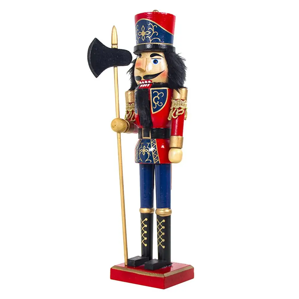 

Christmas Innovation Wooden Nutcracker Wearing Red Golden Black Uniform Christmas Decor For Shelves Tables For Home For Office