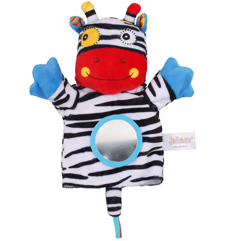 Jollybaby Happyybaby марионетки-животные раннего обучения просвещение игрушки родителей игра мягкие игрушки куклы для театра марионеток перчатки для детей - Цвет: Zebra
