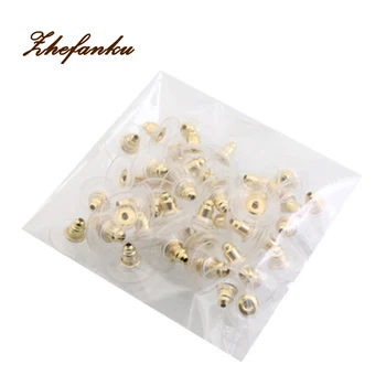 

100pcs/pack Alloy rubber Earring Backs Bullet Stoppers Earnuts Ear Plugs Findings Jewelry Accessories