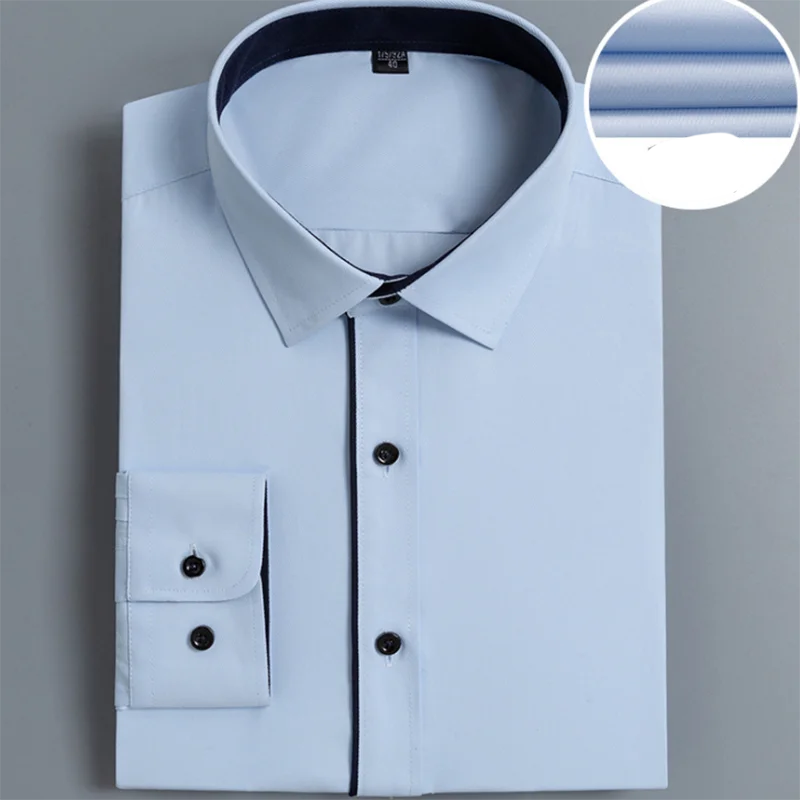 Весна,, мужские однобортные рубашки с длинным рукавом Camisa, деловая одежда, рубашки высокого качества