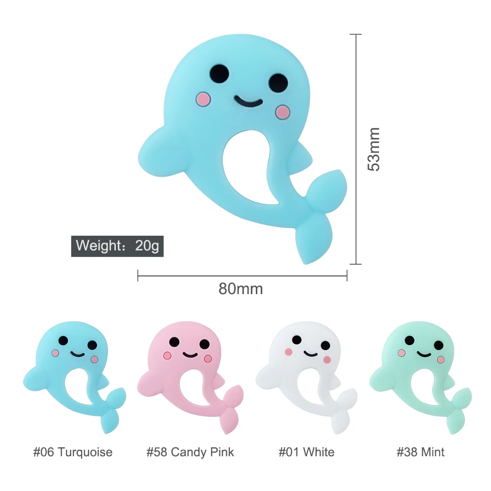 10pcs Dolphin Keep& Grow 10 шт. Силиконовые Прорезыватели животные коала медведь собака Детские Прорезыватели DIY пустышки бусы-клипсы Прорезыватели игрушки детские товары - Цвет: 10pcs Dolphin