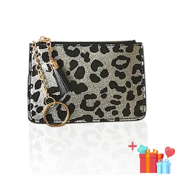 

Fashion Women's Wallets Female Short Thin Leopard Zipper Small Tassel Ladies Purses Coin Bag 2019 DXH Clutch PU Wallet For Women