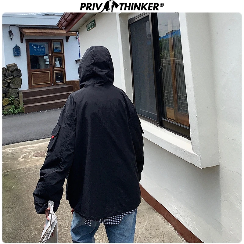 Privathinker, мужские куртки, осень, стиль сафари, мужская верхняя одежда, хип-хоп, большие размеры, пальто, Мужская Подростковая Повседневная куртка с капюшоном, одежда