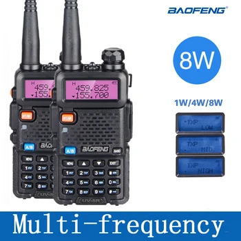

2pcs Reale Baofeng UV-5R Walkie Talkie Potente Amatoriale Ham CB Radio Station UV5R Dual Band Ricetrasmettitore 10KM Citofono