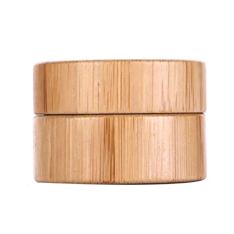 

10g Natural Bamboo Refillable Empty Bottle Cosmetics Jar Box Makeup Samples Face Cream Storage Pot Container Round Portable