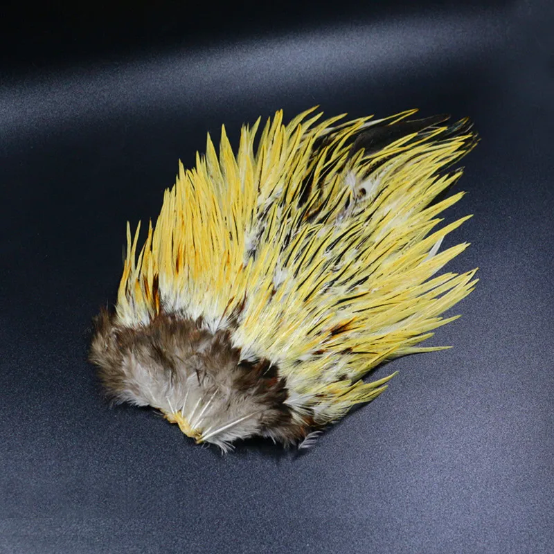 beige RoyalSissi 1patch India rooster saddle feathers wet fly hackling fly tying materials wooly bugger streamer saddle hackle feather - Цвет: beige
