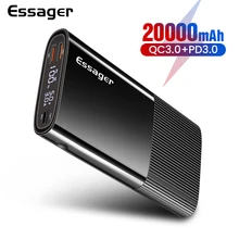 Essager batterie externe 20000 mAh USB Type C PD QC 3.0 Powerbank chargeur de batterie externe Portable pour Xiaomi 20000 mAh